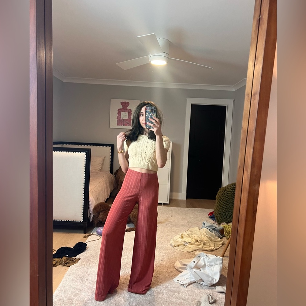 Free People Rust Wide Leg Pants